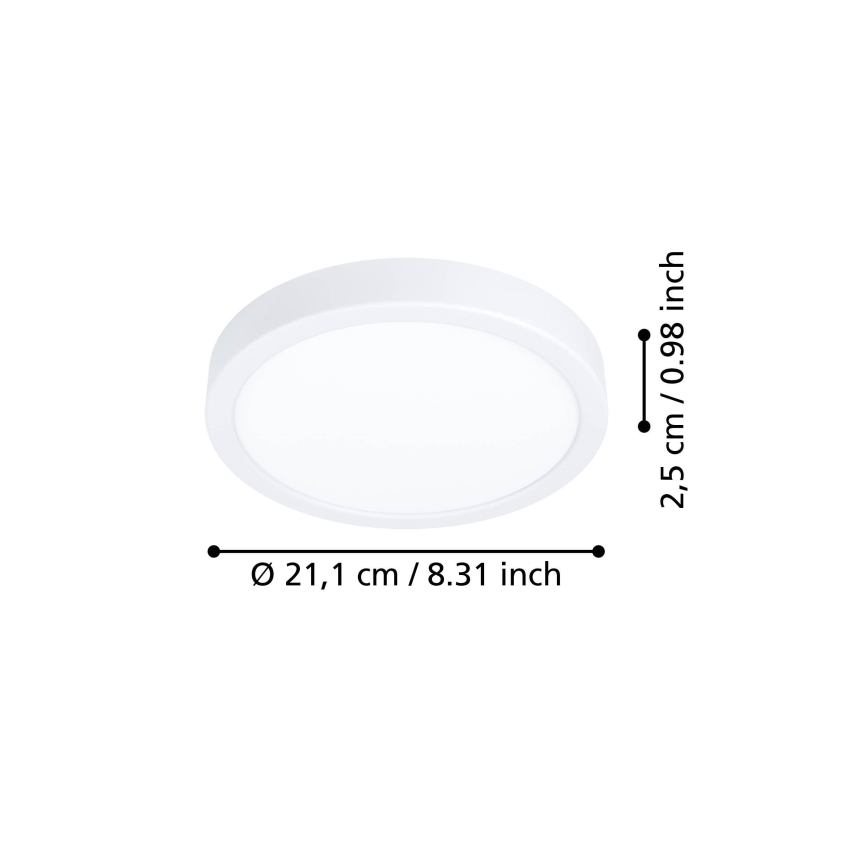Eglo - Plafonnier LED 11,5W/230V 2700/4000/6500K Ø 21,1 cm blanc