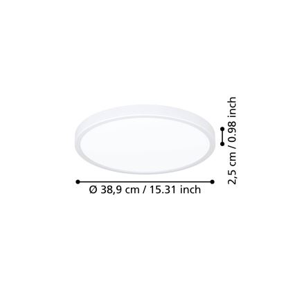 Eglo - LED-plafondlamp LED/17W/230V 2700/4000/6500K Ø 38,9 cm wit