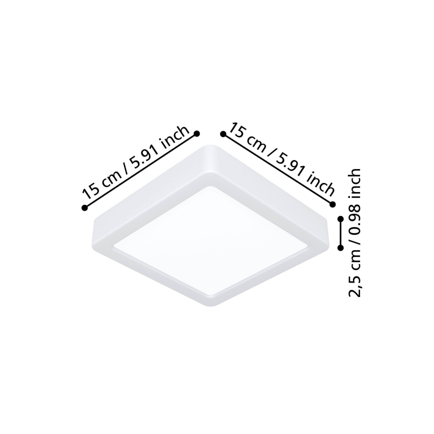 Eglo - LED plafondlamp LED/7W/230V 2700/4000/6500K 15x15 cm wit