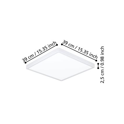 Eglo - LED plafondlamp LED/17,5W/230V 2700/4000/6500K 39x39 cm wit