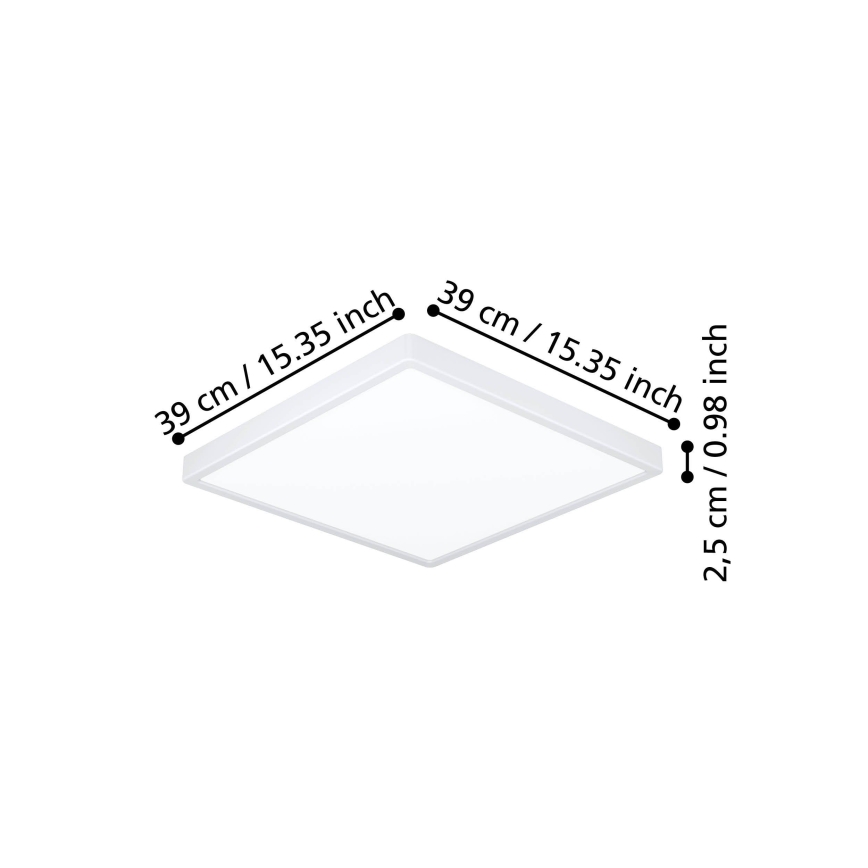 Eglo - LED plafondlamp LED/17,5W/230V 2700/4000/6500K 39x39 cm wit