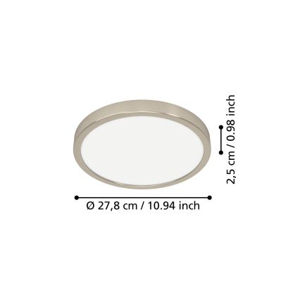 Eglo - Plafonnier LED 14,2 W / 230 V, 2700/4000/6500 K, Ø 27,8 cm, chrome mat