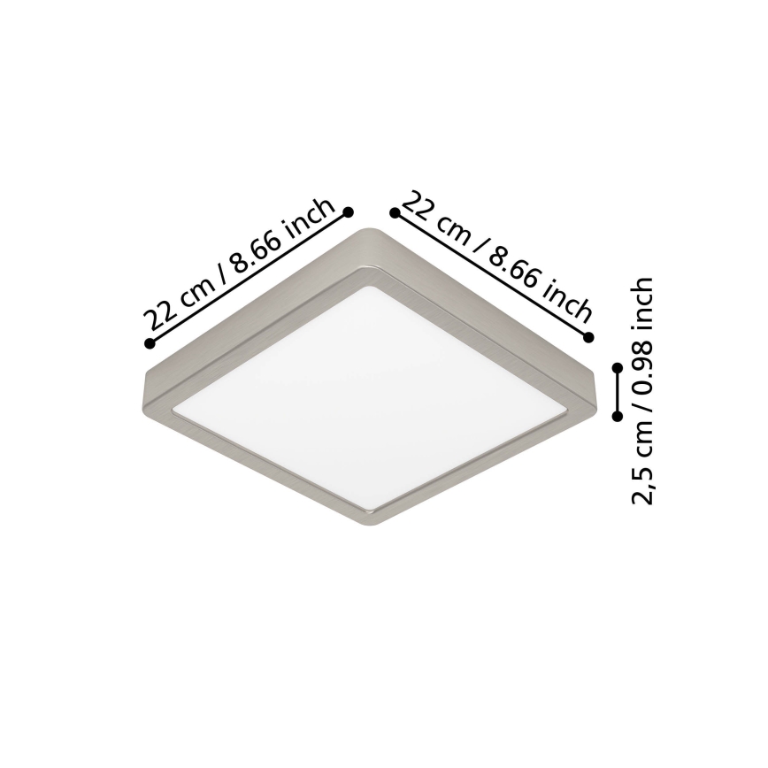 Eglo - LED plafondlamp LED/10,5W/230V 2700/4000/6500K 22x22 cm mat chroom