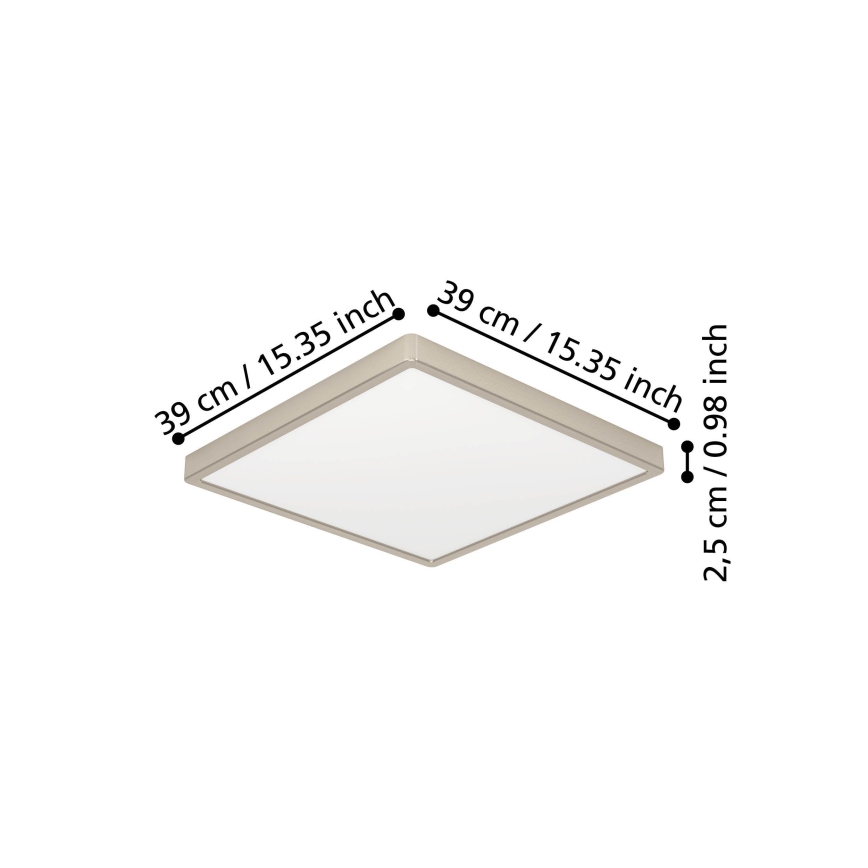 Eglo - LED plafondlamp LED/17,5W/230V 2700/4000/6500K 39x39 cm mat chroom