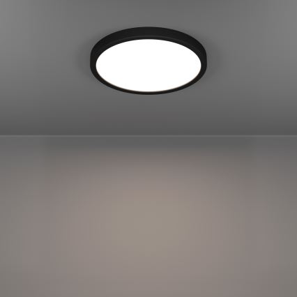 Eglo - Plafonnier LED pour salle de bains, 14,2 W, 230 V, 2700/4000/6500 K, Ø 27,8 cm, IP44, noir