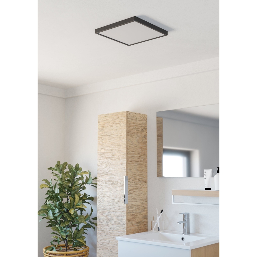 Eglo - Plafonnier LED pour salle de bains LED/13W/230V 29x29 cm IP44 noir