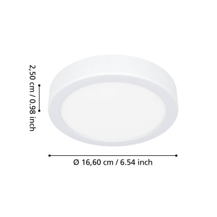 Eglo - LED plafondlamp voor badkamer LED/7,5W/230V 2700/4000/6500K Ø 16,6 cm IP44 wit