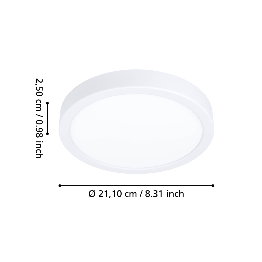 Eglo - LED badkamerplafondlamp LED/11,5W/230V Ø 21,1 cm IP44 wit