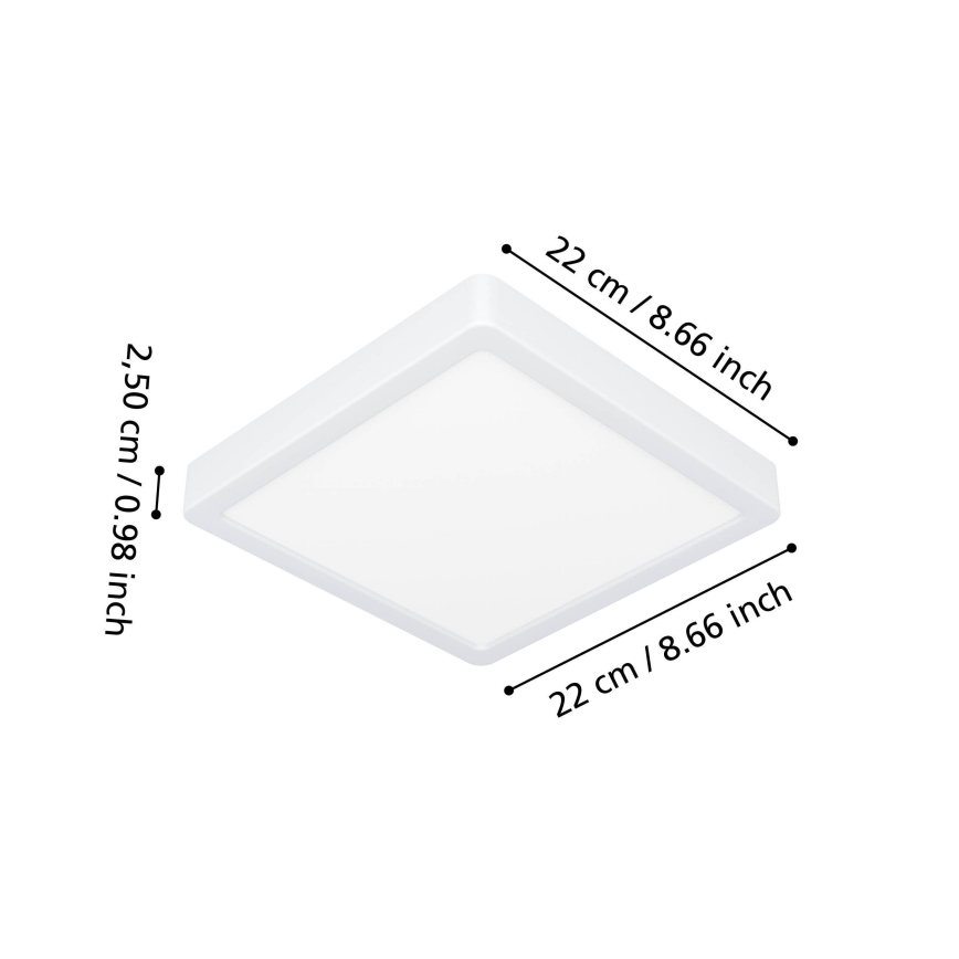 Eglo - Plafonnier LED pour salle de bains LED/10,5W/230V 22x22 cm IP44 blanc