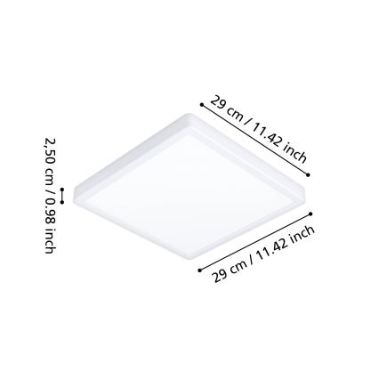 Eglo - Plafonnier LED pour salle de bains 13W/230V 29x29 cm IP44 blanc