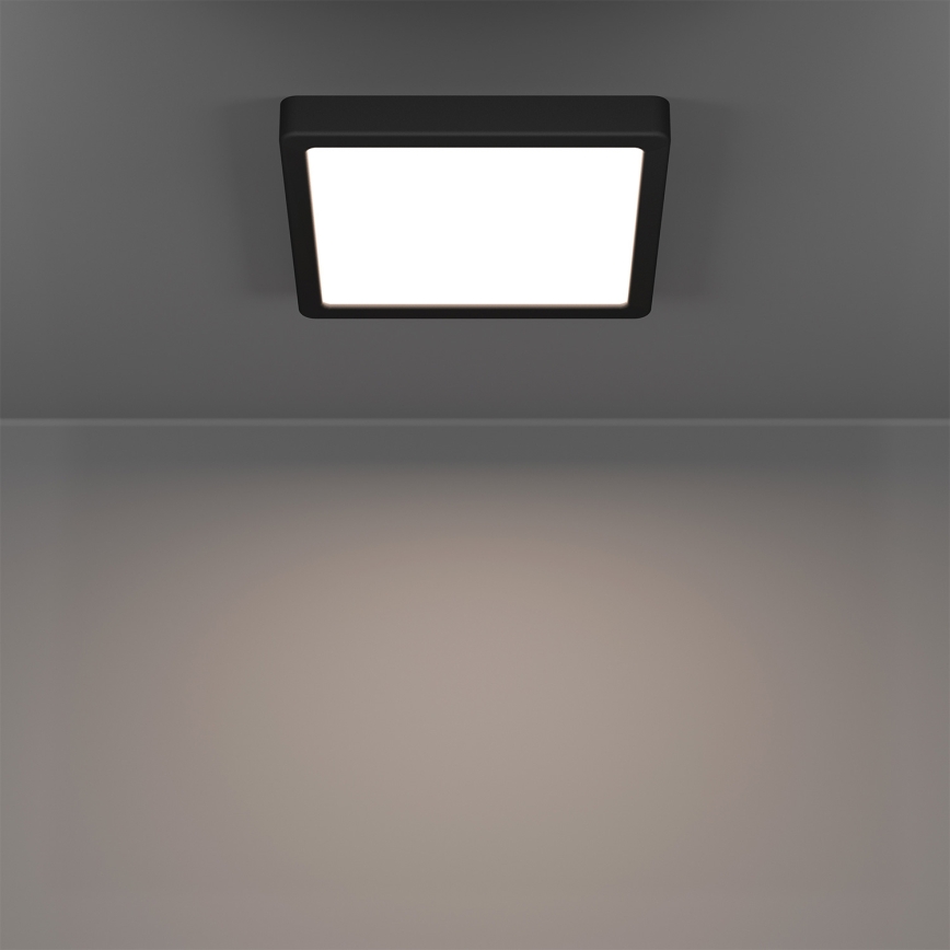 Eglo - LED RGBW dimbare badkamer plafondlamp LED/10,5W/230V 2700-6500K 22x22 cm IP44 zwart