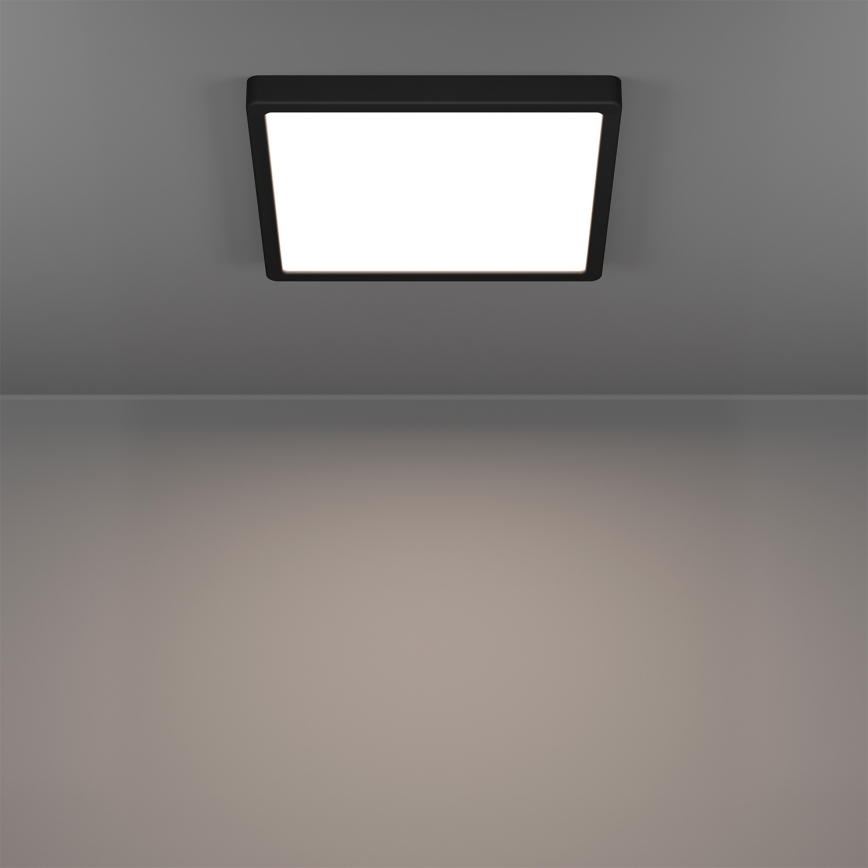 Eglo - LED RGBW dimbare plafondlamp voor badkamer LED/13,5W/230V 2700-6500K 29,5x29,5 cm IP44 zwart