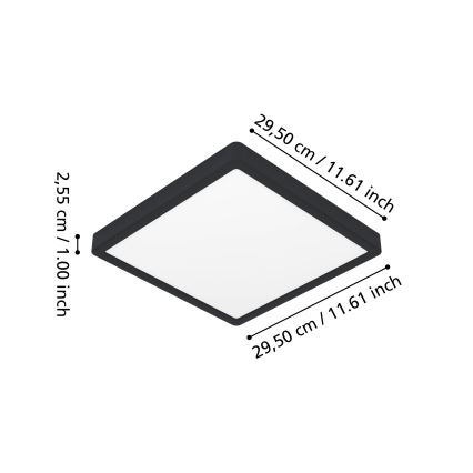 Eglo - LED RGBW dimbare plafondlamp voor badkamer LED/13,5W/230V 2700-6500K 29,5x29,5 cm IP44 zwart