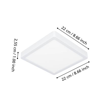 Eglo - LED RGBW dimbare badkamerplafondlamp LED/10,5W/230V 2700-6500K 22x22 cm IP44 wit