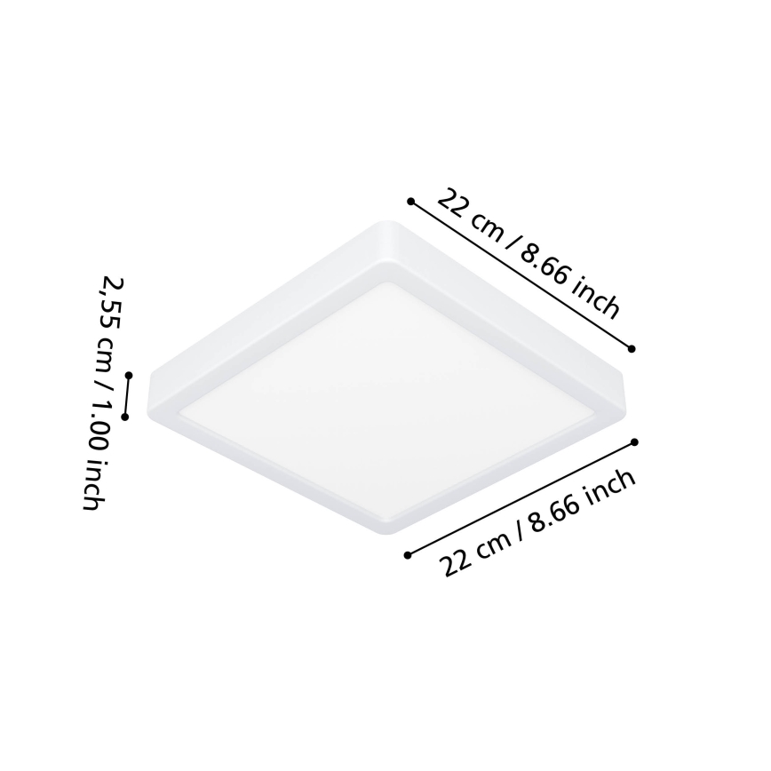 Eglo - Plafonnier LED RGBW dimmable pour salle de bains LED/10,5W/230V 2700-6500K 22x22 cm IP44 blanc