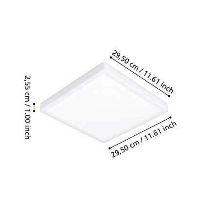 Eglo - LED RGBW dimbare plafondlamp voor badkamer LED/13,5W/230V 2700-6500K 29,5x29,5 cm IP44 wit