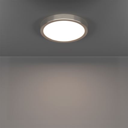 Eglo - Plafonnier LED RGBW dimmable pour salle de bains, 11,2 W, 230 V, 2700-6500K, Ø 21,1 cm, IP44, chrome mat