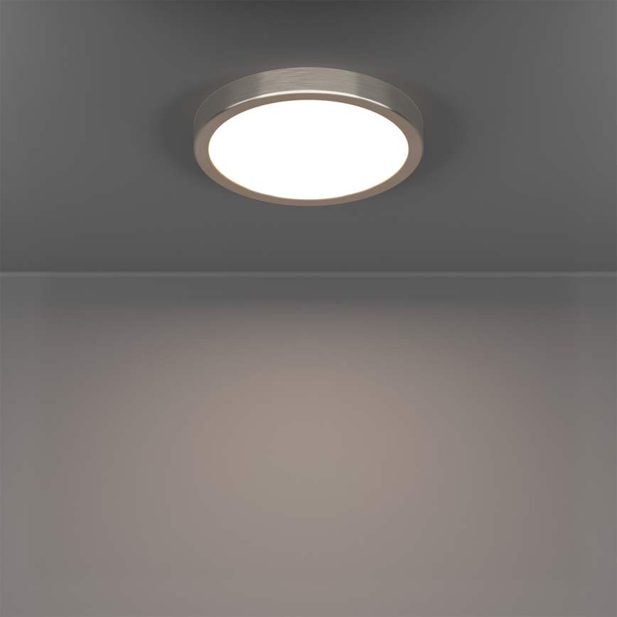 Eglo - Plafonnier LED RGBW dimmable pour salle de bains, 11,2 W, 230 V, 2700-6500K, Ø 21,1 cm, IP44, chrome mat