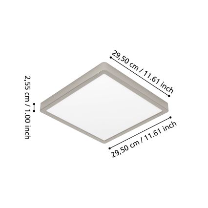 Eglo - Dimbare LED RGBW plafondlamp voor de badkamer LED/13,5W/230V 2700-6500K 29,5x29,5 cm IP44 mat chroom