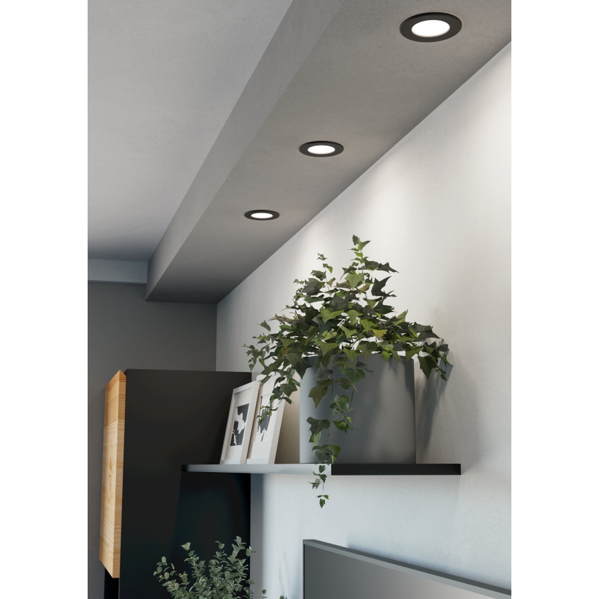 Eglo - LED-inbouwspot 3,7W/230V, 2700/4000/6500K, Ø 8,8 cm, zwart