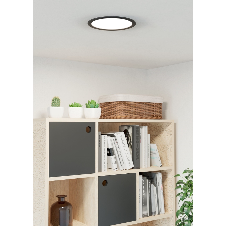 Eglo - LED inbouwarmatuur LED/18,5W/230V 2700/4000/6500K Ø 21,6 cm zwart