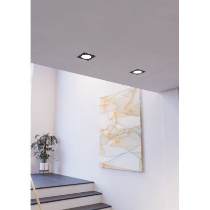 Eglo - LED inbouwarmatuur LED/18,5W/230V 2700/4000/6500K 21,6x21,6 cm zwart