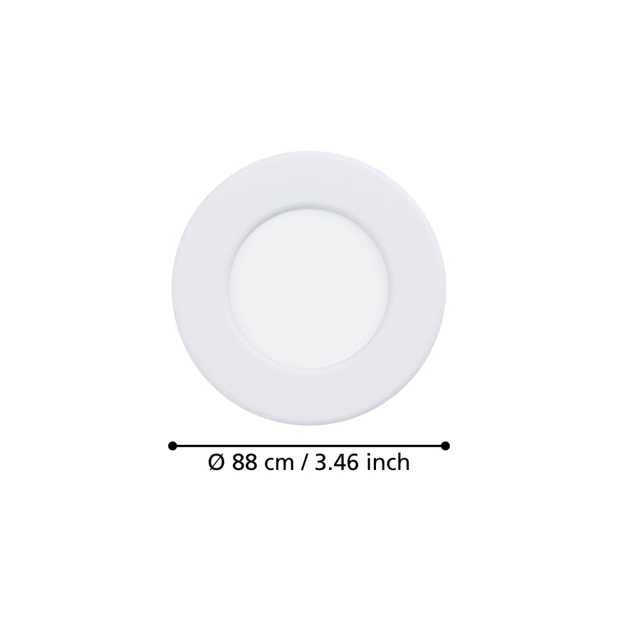 Eglo - LED-inbouwspot LED/3,7 W/230 V 2700/4000/6500 K Ø 8,8 cm wit