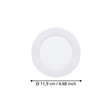 Eglo - Spot encastré LED/6,3W/230V 2700/4000/6500K Ø 11,9 cm blanc
