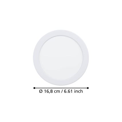 Eglo - LED inbouwspot LED/10,5W/230V 2700/4000/6500K Ø 16,8 cm wit