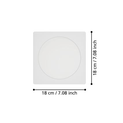 Eglo - Luminaire encastré LED/10,5W/230V 2700/4000/6500K 16,6x16,6 cm noir