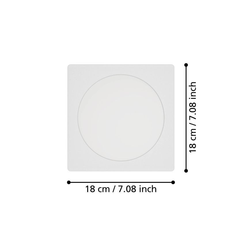 Eglo - Luminaire encastré LED/10,5W/230V 2700/4000/6500K 16,6x16,6 cm noir