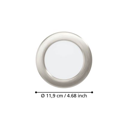 Eglo - Spot encastré LED/6,3W/230V 2700/4000/6500K Ø 11,9 cm chrome mat