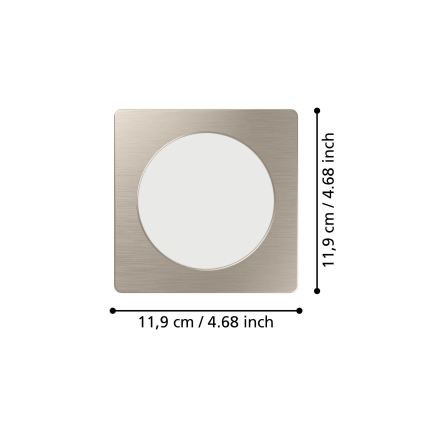 Eglo - LED inbouwspot LED/6,3W/230V 2700/4000/6500K 11,9x11,9 cm mat chroom
