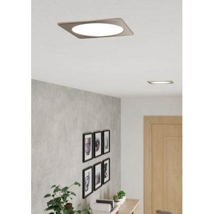 Eglo - LED-inbouwarmatuur 10,5W/230V 2700/4000/6500K 16,6x16,6 cm mat chroom