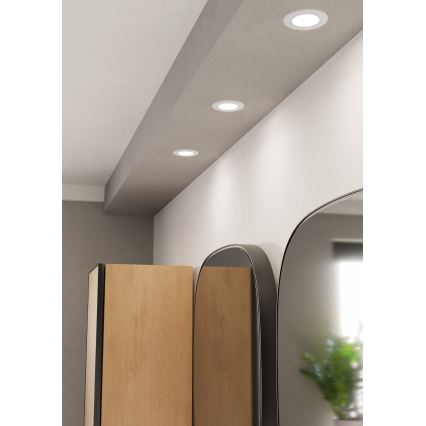 Eglo - LED-inbouwspot voor badkamer LED/3,7W/230V 2700/4000/6500K Ø 8,8 cm IP44 wit
