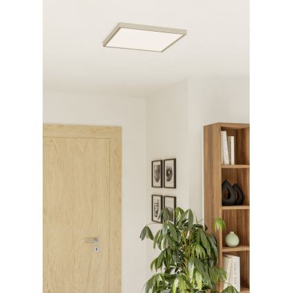 Eglo - LED RGBW dimbare plafondlamp voor de badkamer LED/17,8W/230V 2700-6500K 39x39 cm IP44 mat chroom
