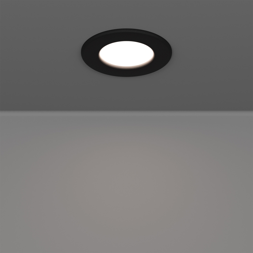 Eglo - Lot de 3 spots LED RGBW encastrables pour salle de bains, dimmables, LED 2,8 W, 230 V, 2700–6500 K, Ø 8,8 cm, IP44, noir