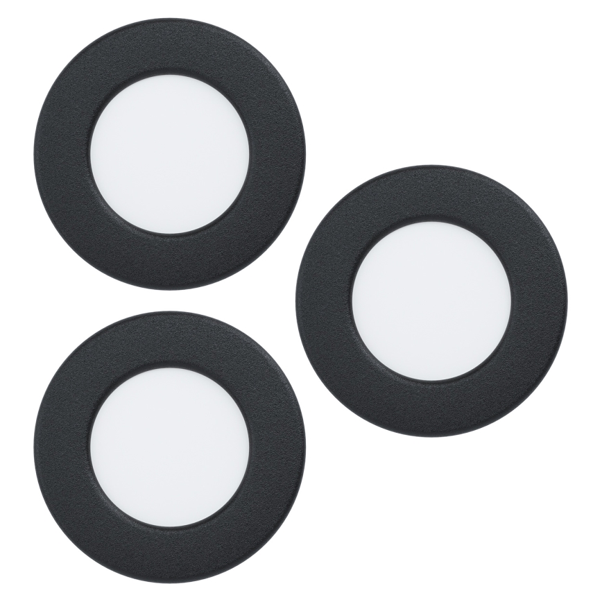 Eglo - Set van 3 RGBW dimbare inbouwspots voor badkamer LED/2,8W/230V 2700-6500K Ø 8,8 cm IP44 zwart
