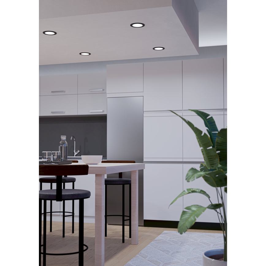 Eglo - Spot encastré LED RGBW gradable pour salle de bains LED/5W/230V 2700-6500K Ø 12 cm IP44 noir