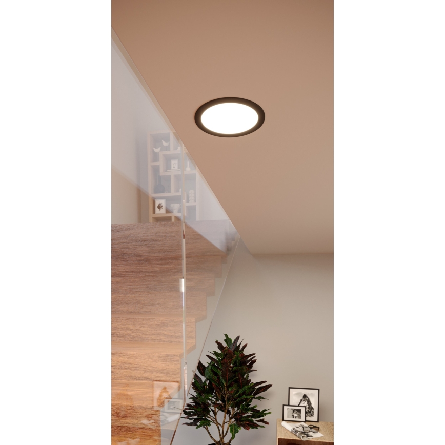 Eglo - LED RGBW dimbare inbouwspot voor badkamer LED/9,5W/230V 2700-6500K Ø 16,8 cm IP44 zwart
