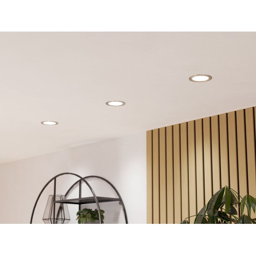 Eglo - LED RGBW Dimbaar inbouwspot voor badkamer LED/5W/230V 2700-6500K Ø 12 cm IP44 mat chroom