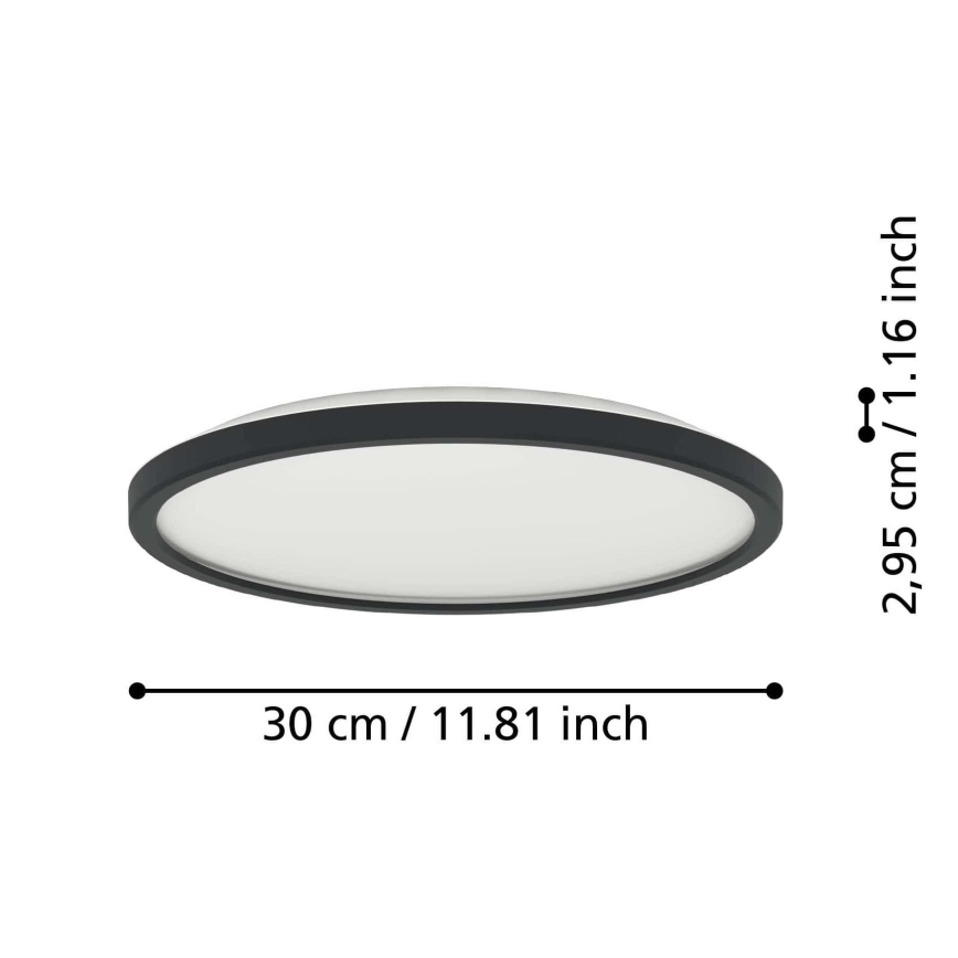 Eglo - LED Badkamer plafondlamp LED/13,9W/230V 2700/4000/6500K diameter 30 cm IP44 zwart