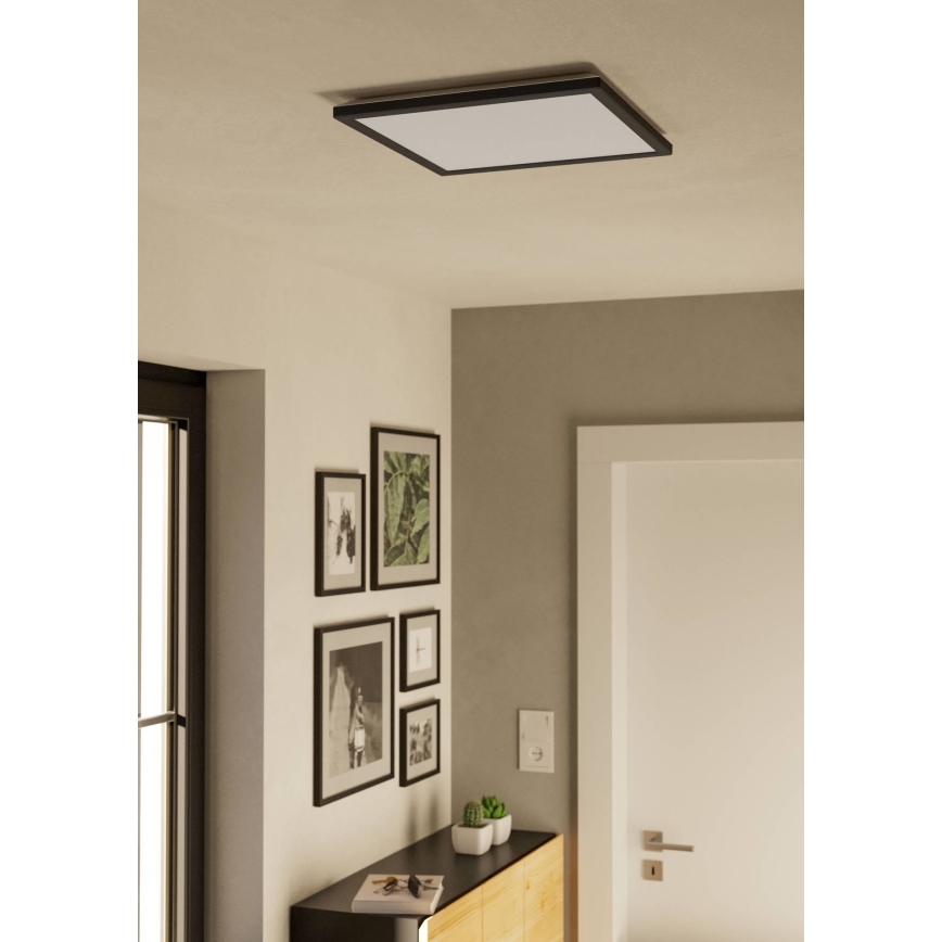 Eglo - LED Badkamer plafondlamp LED/17,6W/230V 2700/4000/6500K 39x39 cm IP44 zwart