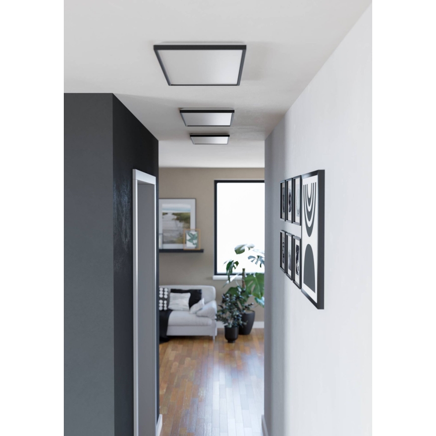 Eglo - LED Badkamer plafondlamp LED/17,2W/230V 2700/4000/6500K 30x57 cm IP44 zwart