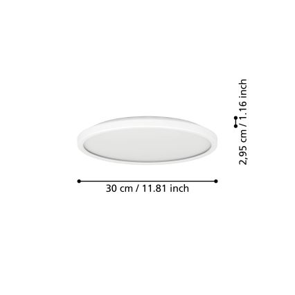 Eglo - LED Badkamer plafondlamp LED/13,9W/230V 2700/4000/6500K diameter 30 cm IP44 wit