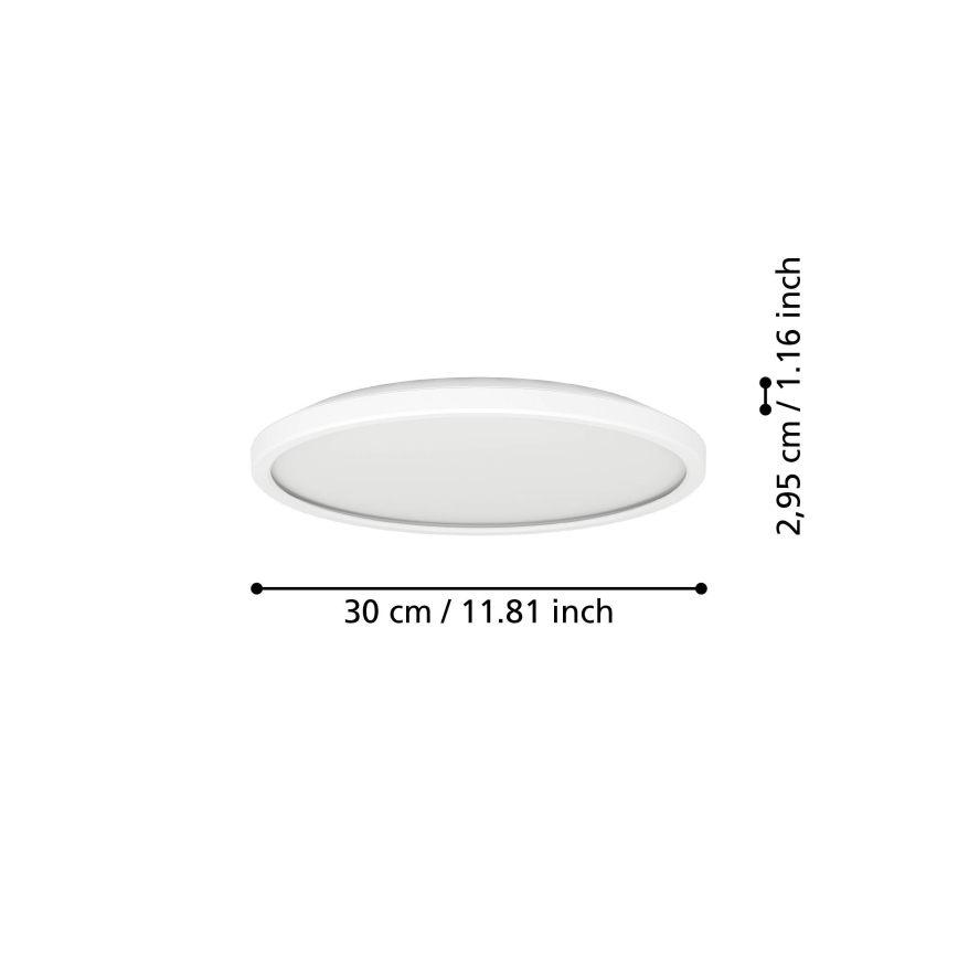 Eglo - LED Badkamer plafondlamp LED/13,9W/230V 2700/4000/6500K diameter 30 cm IP44 wit
