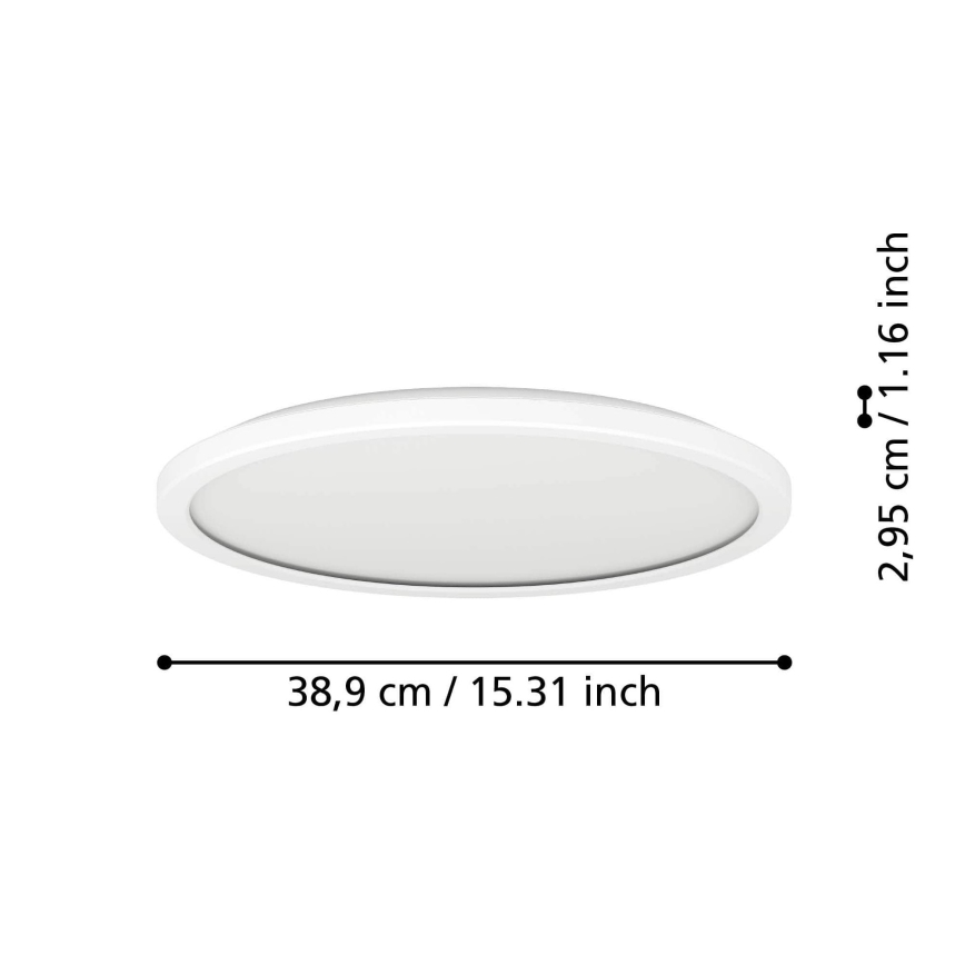 Eglo - LED Badkamer plafondlamp LED/18,5W/230V 2700/4000/6500K diameter 38,9 cm IP44 wit