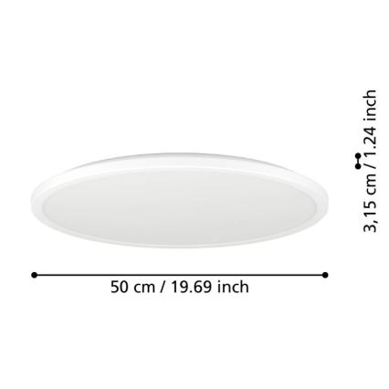 Eglo - LED Badkamer plafondlamp LED/16,8W/230V 2700/4000/6500K diameter 50 cm IP44 wit