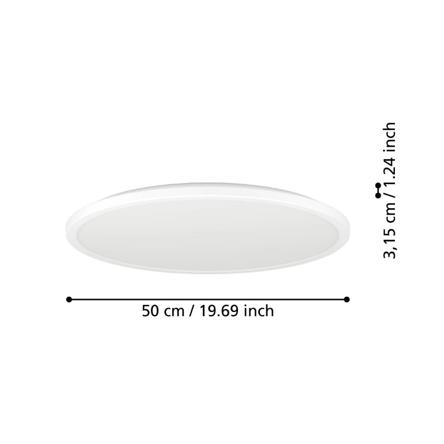 Eglo - LED Badkamer plafondlamp LED/16,8W/230V 2700/4000/6500K diameter 50 cm IP44 wit