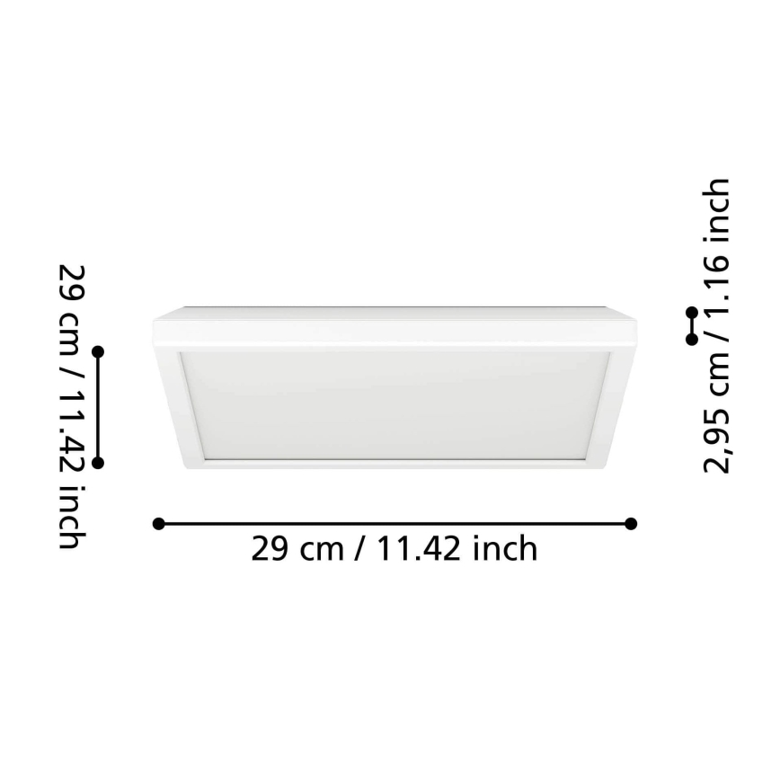 Eglo - LED Badkamerplafondlamp LED/13,4W/230V 2700/4000/6500K 29x29 cm IP44 wit